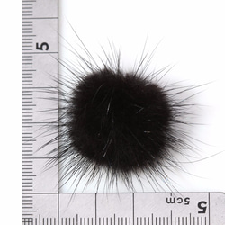 BSC-065-G【4個入り】ミンクファーブラック,mini Mink Ball(Black) 5枚目の画像