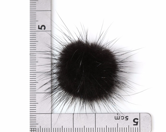 BSC-065-G【4個入り】ミンクファーブラック,mini Mink Ball(Black) 5枚目の画像