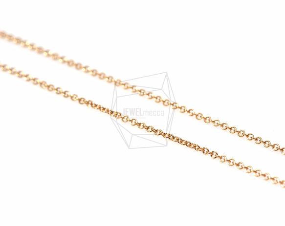 CHN-008-G【1個入り】14KGFネックレスチェーン,Gold Filled Chain with clasp 2枚目の画像