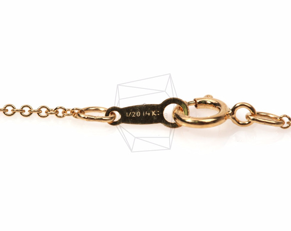 CHN-008-G【1個入り】14KGFネックレスチェーン,Gold Filled Chain with clasp 5枚目の画像