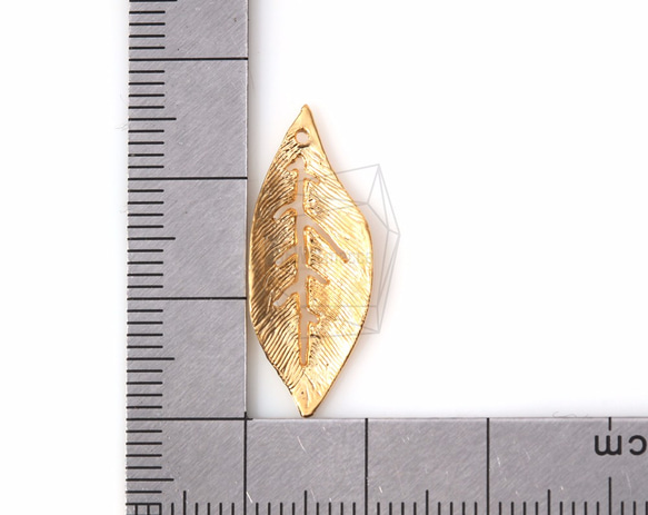 PDT-854-MG【4個入り】リーフペンダント,Leaf Pendant/ 10mm x 25mm 5枚目の画像