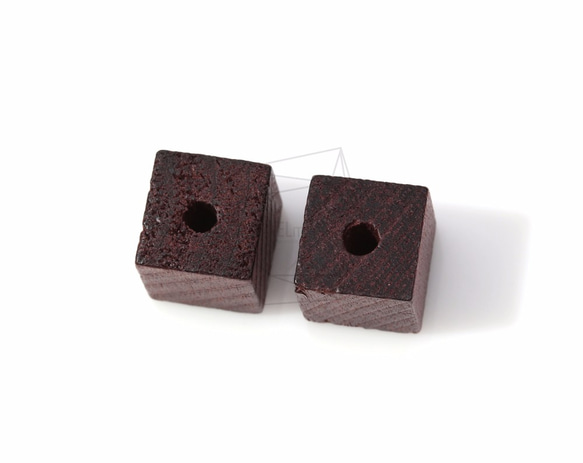 BSC-090-G【5個入り】キューブウッドビーズ,Cube Wooden Beads /15mm x 15mm 2枚目の画像