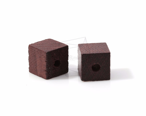 BSC-090-G【5個入り】キューブウッドビーズ,Cube Wooden Beads /15mm x 15mm 3枚目の画像