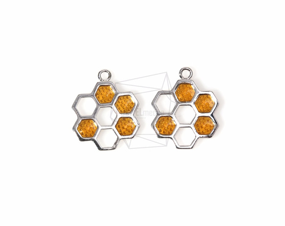PDT-820-R【2個入り】ハニカムフラワーペンダント,Honey Comb Flower Pendant 1枚目の画像