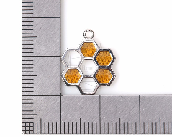 PDT-820-R【2個入り】ハニカムフラワーペンダント,Honey Comb Flower Pendant 5枚目の画像