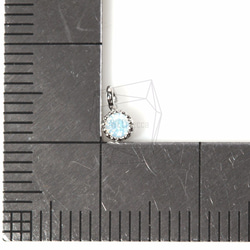 PDT-831-R【4個入り】ライトブルーCZ,Light Blue CZ Stone Pendant 5枚目の画像