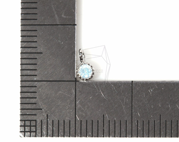 PDT-831-R【4個入り】ライトブルーCZ,Light Blue CZ Stone Pendant 5枚目の画像