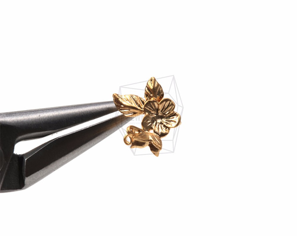 ERG-214-MG【2個入り】フラワーピアス,Flower Ear post/ 11mm x 12mm 4枚目の画像