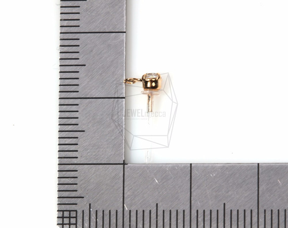 ERG-217-G【4個入り】CZプラスチックピアス,CZ Plastic Ear post/ 5mm x 13mm 5枚目の画像