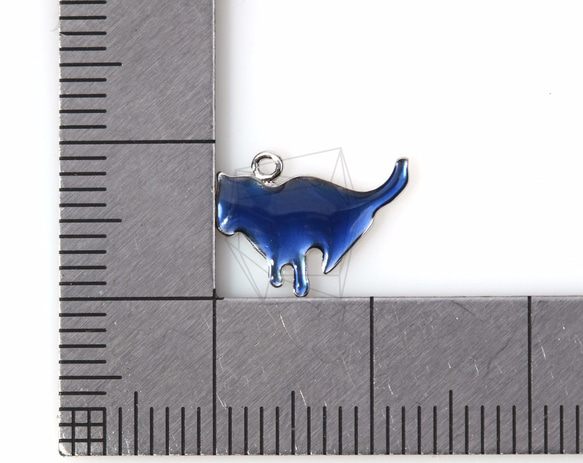 PDT-832-R【2個入り】ネコペンダント,cat Pendant/9mm x 14mm 5枚目の画像