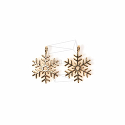 PDT-864-G【2個入り】スノーフレークペンダント,Snowflake Pendant/ 12mm x 15mm 1枚目の画像