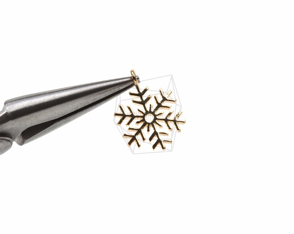 PDT-864-G【2個入り】スノーフレークペンダント,Snowflake Pendant/ 12mm x 15mm 4枚目の画像