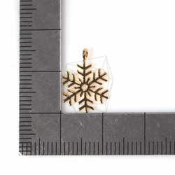 PDT-864-G【2個入り】スノーフレークペンダント,Snowflake Pendant/ 12mm x 15mm 5枚目の画像