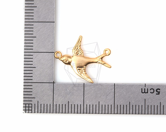 PDT-871-MG【2個入り】バードペンダント,bird Pendant/ 16mm x 20mm 5枚目の画像