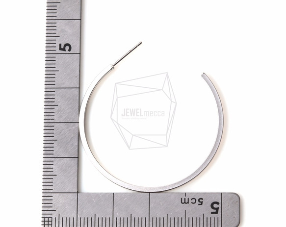 ERG-309-MR [2 件] 圓形耳環，圓形耳桿 / 40mm x 40mm 第5張的照片