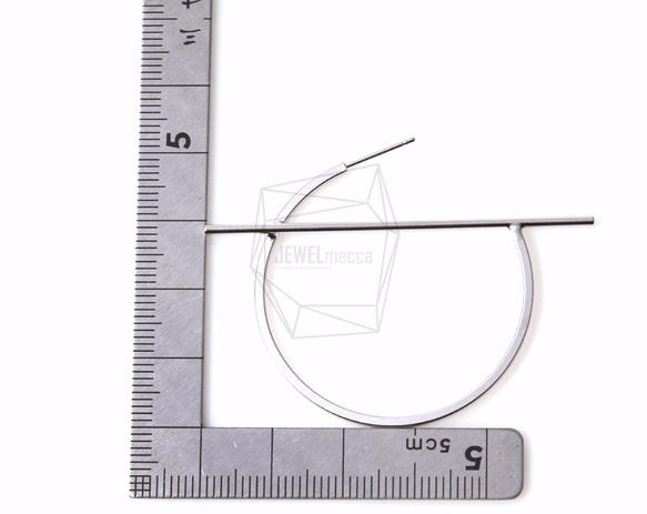 ERG-310-MR【2個入り】ラウンドバーピアス,Round bar Ear Post/ 40mm x 55mm 5枚目の画像