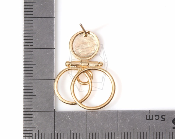 ERG-264-MG【2個入り】マルチラウンドピアス,Multi-round Ear Post/ 20mm x 25mm 5枚目の画像