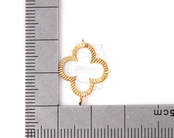 ERG-271-MG【2個入り】クローバーピアス,Clover Ear Post/ 15mm x 19mm 5枚目の画像