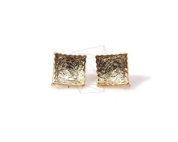 ERG-272-MG/2PCS【2個入り】スクエアピアス,square Ear Post/ 14mm x 14mm 1枚目の画像