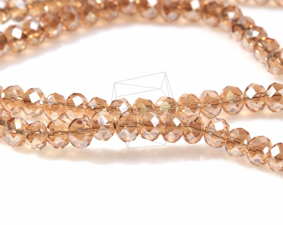 GLA-098-G【100個入り】クリスタルロンデルビーズ,Faceted Crystal Rondelle Bead 1枚目の画像