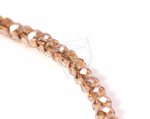 GLA-098-G【100個入り】クリスタルロンデルビーズ,Faceted Crystal Rondelle Bead 3枚目の画像