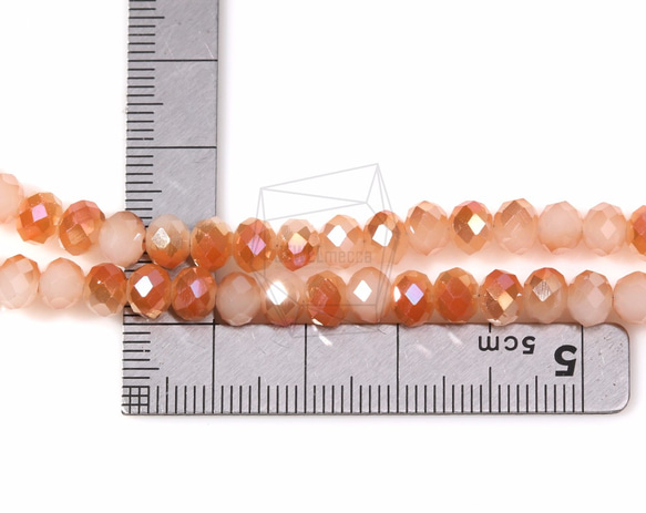 GLA-099-G【100個入り】クリスタルロンデルビーズ,Faceted Crystal Rondelle Bead 5枚目の画像