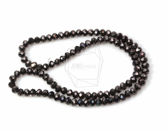 GLA-104-G【100個入り】クリスタルロンデルビーズ,Faceted Crystal Rondelle Bead 2枚目の画像