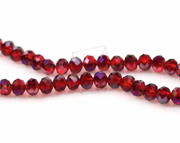 GLA-105-G【100個入り】クリスタルロンデルビーズ,Faceted Crystal Rondelle Bead 1枚目の画像