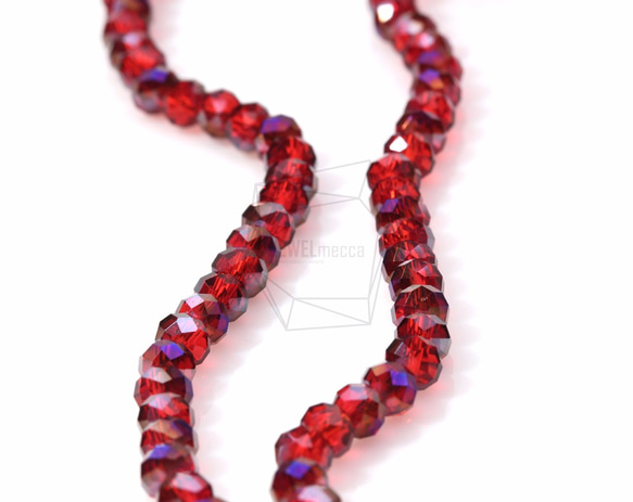 GLA-105-G【100個入り】クリスタルロンデルビーズ,Faceted Crystal Rondelle Bead 4枚目の画像