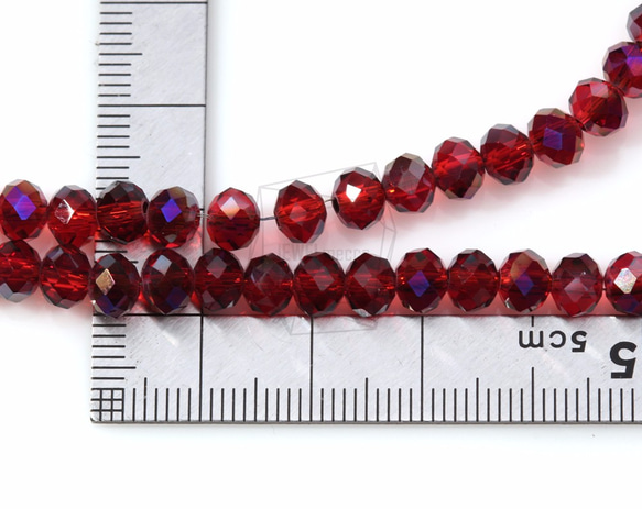 GLA-105-G【100個入り】クリスタルロンデルビーズ,Faceted Crystal Rondelle Bead 5枚目の画像