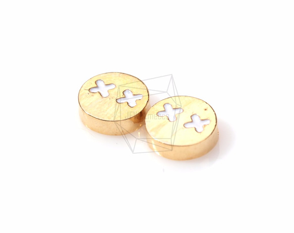 PDT-900-G【2個入り】ホワイトエポキシXラウンドペンダント,White Epoxy X Round Pendan 2枚目の画像