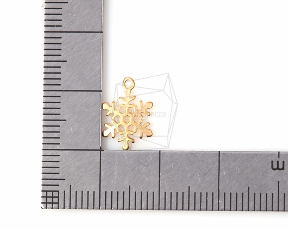 PDT-911-MG【4個入り】スノーフレークペンダント,Snowflake Pendant/ 9mm x 12mm 5枚目の画像