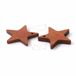 BSC-141-G【4個入り】スターウッドビーズ,Star Wooden Beads /22mm x 22mm 3枚目の画像