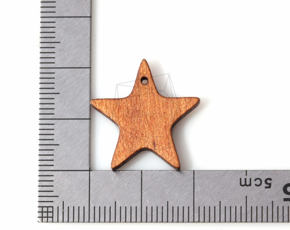 BSC-141-G【4個入り】スターウッドビーズ,Star Wooden Beads /22mm x 22mm 5枚目の画像