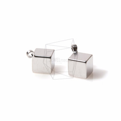 PDT-961-MR【4個入り】スクエアキューブペンダント,square Cube pendant/ 5mm x 5mm 2枚目の画像