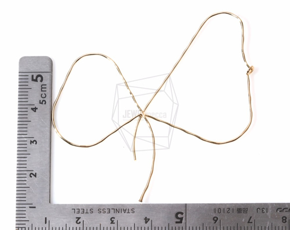 ERG-313-G【2個入り】ワイヤーリボンピアス,Wire Ribbon Earrings/55mm x 60mm 5枚目の画像