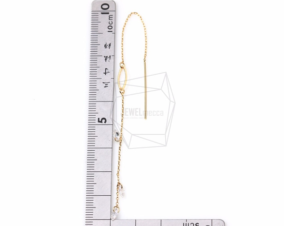 ERG-305-G [2件]橢圓形降鏈耳環，橢圓形降鏈耳環 第5張的照片