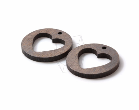 BSC-153-G【4個入り】ハートウッドビーズ,heart Wooden Beads /30mm x 30mm 2枚目の画像