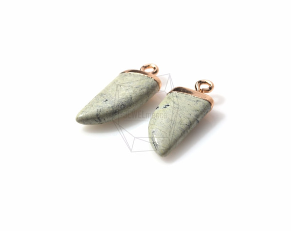 STO-024-G【2個入り】合成石ホーンシェープペンダント,Stone Horn shape 2枚目の画像