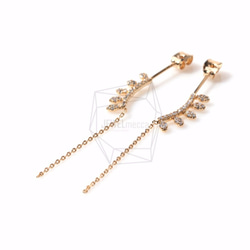 ERG-341-G【2個入り】バーチカルクラウンピアスキャッチ,Vertical Crown Chain Earring 2枚目の画像