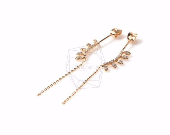 ERG-341-G【2個入り】バーチカルクラウンピアスキャッチ,Vertical Crown Chain Earring 2枚目の画像