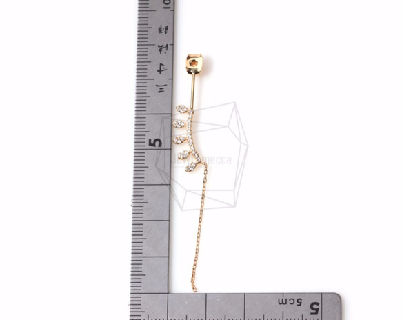 ERG-341-G【2個入り】バーチカルクラウンピアスキャッチ,Vertical Crown Chain Earring 5枚目の画像