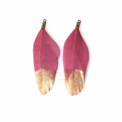 BSC-199-G【5個入り】ダックフェザーチャーム,Gold Dipped Duck Feather Charm 1枚目の画像