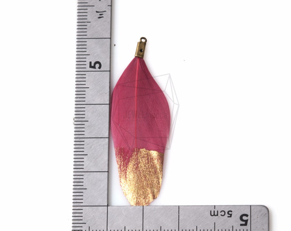 BSC-199-G【5個入り】ダックフェザーチャーム,Gold Dipped Duck Feather Charm 5枚目の画像