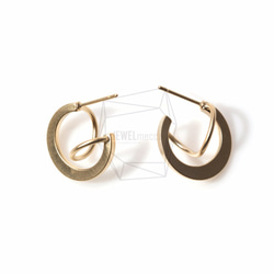 ERG-362-MG【2個入り】3Dカーブピアス,3D curve Post Earring/16mm x 16mm 1枚目の画像