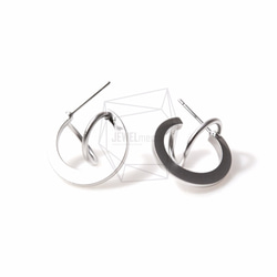 ERG-362-MR【2個入り】3Dカーブピアス,3D curve Post Earring/16mm x 16mm 2枚目の画像