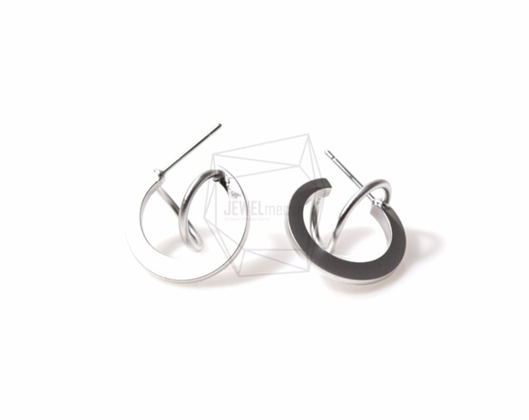 ERG-362-MR【2個入り】3Dカーブピアス,3D curve Post Earring/16mm x 16mm 2枚目の画像