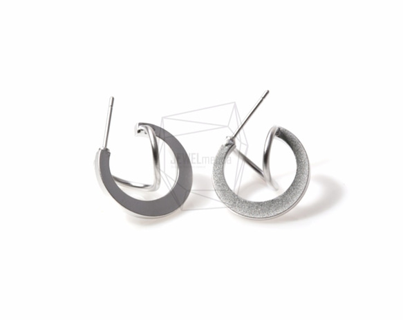 ERG-362-MR【2個入り】3Dカーブピアス,3D curve Post Earring/16mm x 16mm 3枚目の画像