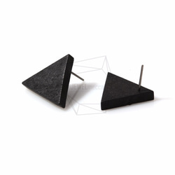 ERG-369-G【2件】三角形耳環，木質耳釘/鈦柱 第1張的照片