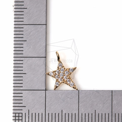PDT-1000-G【2個入り】CZスターペンダント,CZ Star Pendant/10mm x 9mm 5枚目の画像